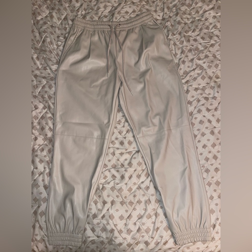 Zara Leather Joggers - Size Medium